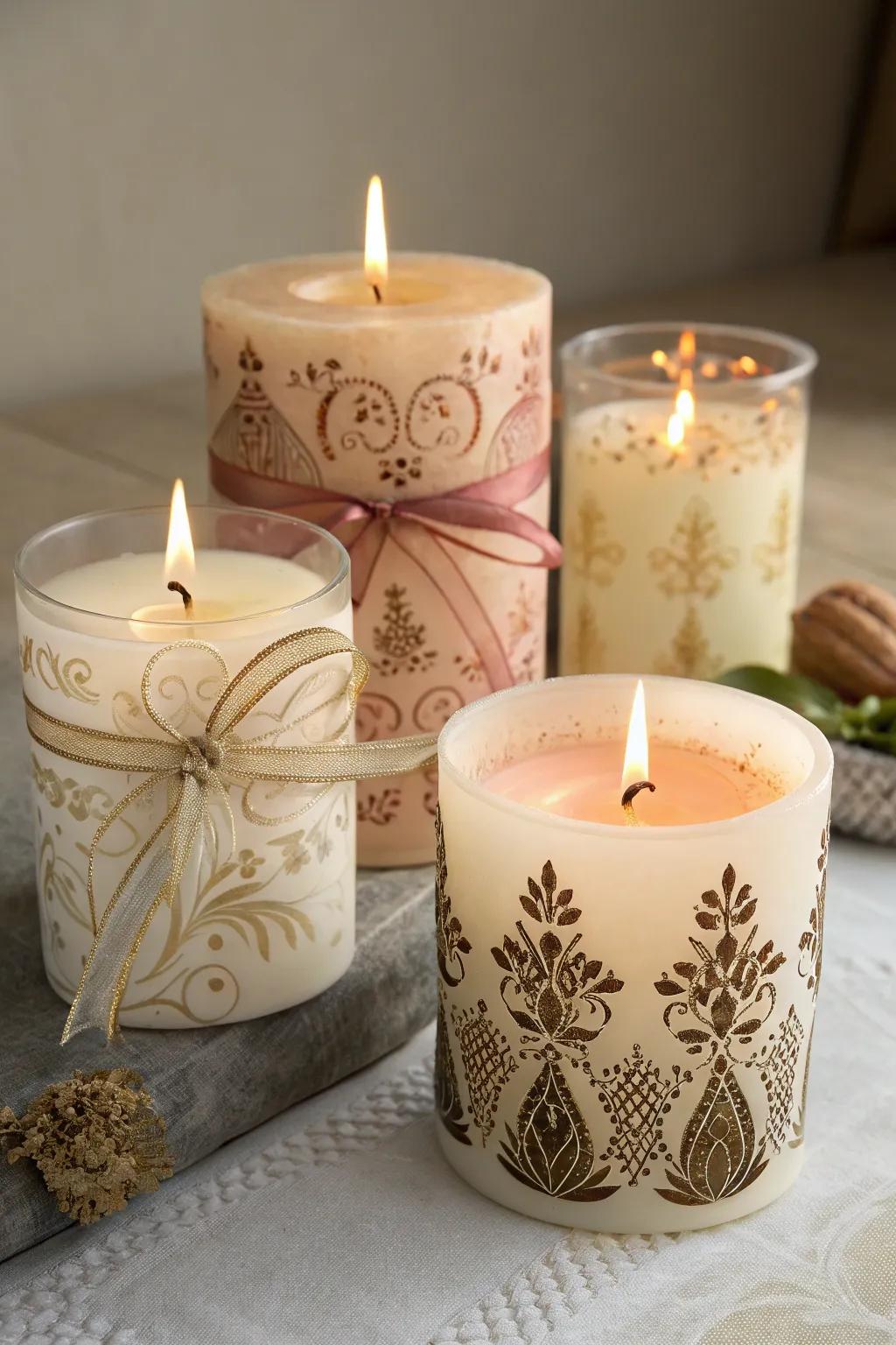 Handcrafted scented candles that add warmth and fragrance to any room.