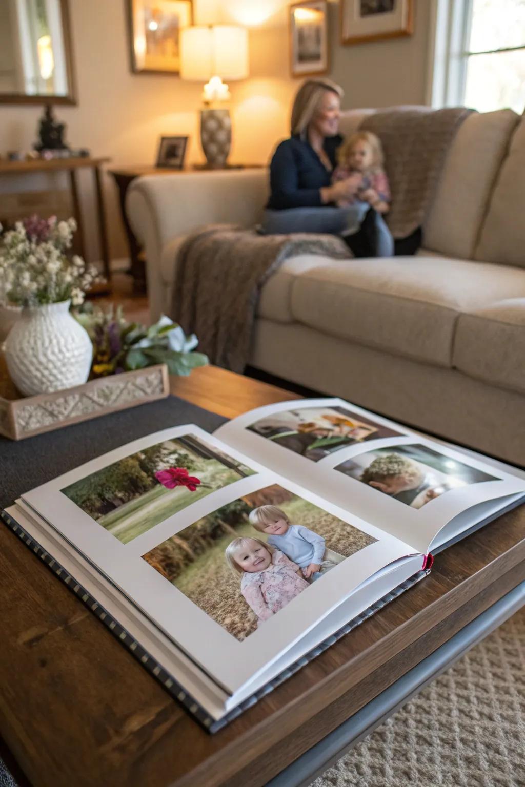 A personalized photo album captures and preserves precious memories.