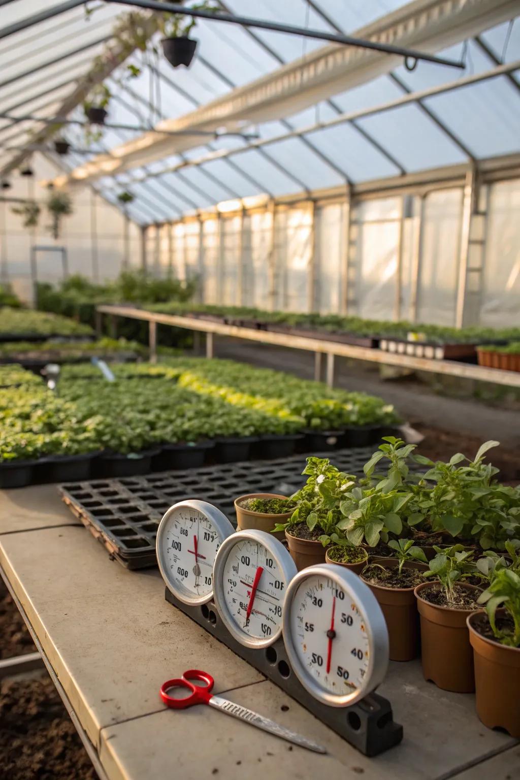 Monitoring environmental conditions in a greenhouse to adjust ventilation needs.