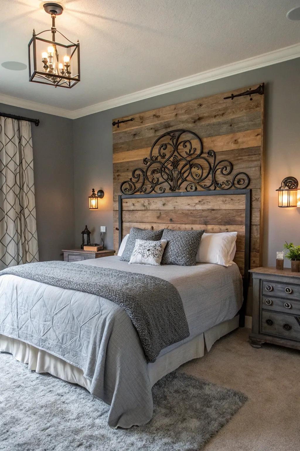 Rustic elements add texture and warmth.