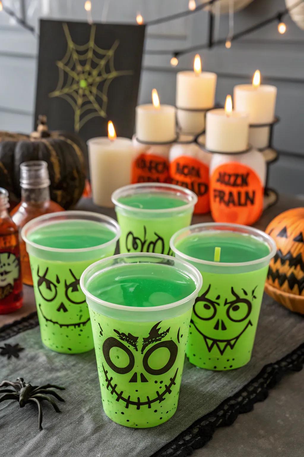 Zombie punch cups quenching thirsts with a frightful flair.