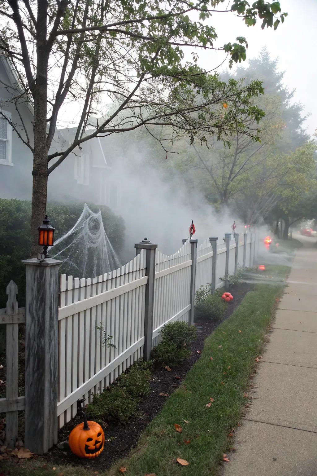 A fog machine sets an eerie atmosphere around your fence.