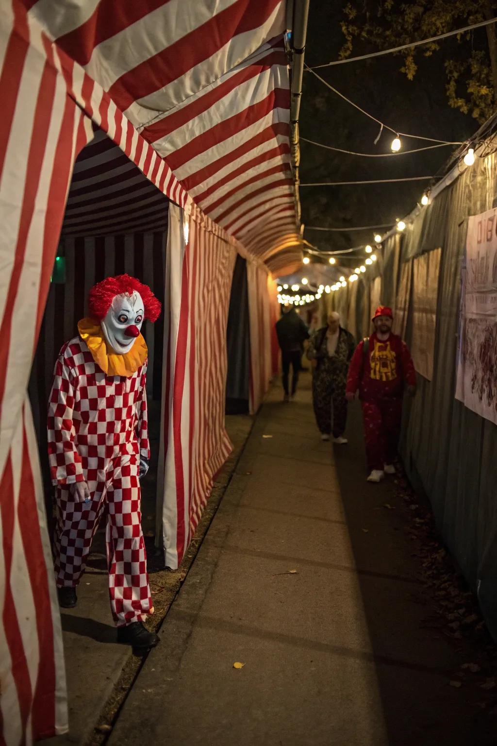 A carnival of horrors combines fun and fear for a thrilling Halloween experience.