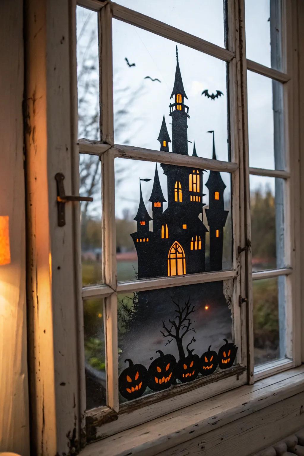 A haunted castle design captures the imagination with whispers of ghostly tales.