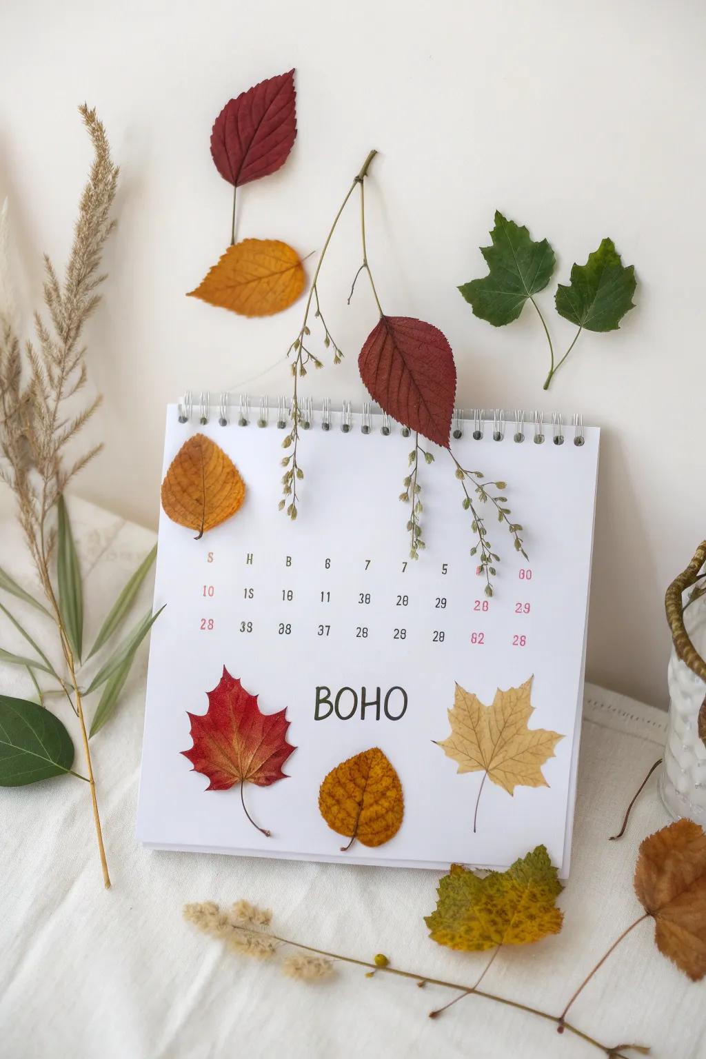 Embrace nature's artistry with this eco-friendly leaf calendar, perfect for sparking curiosity and teaching ecology in the classroom.