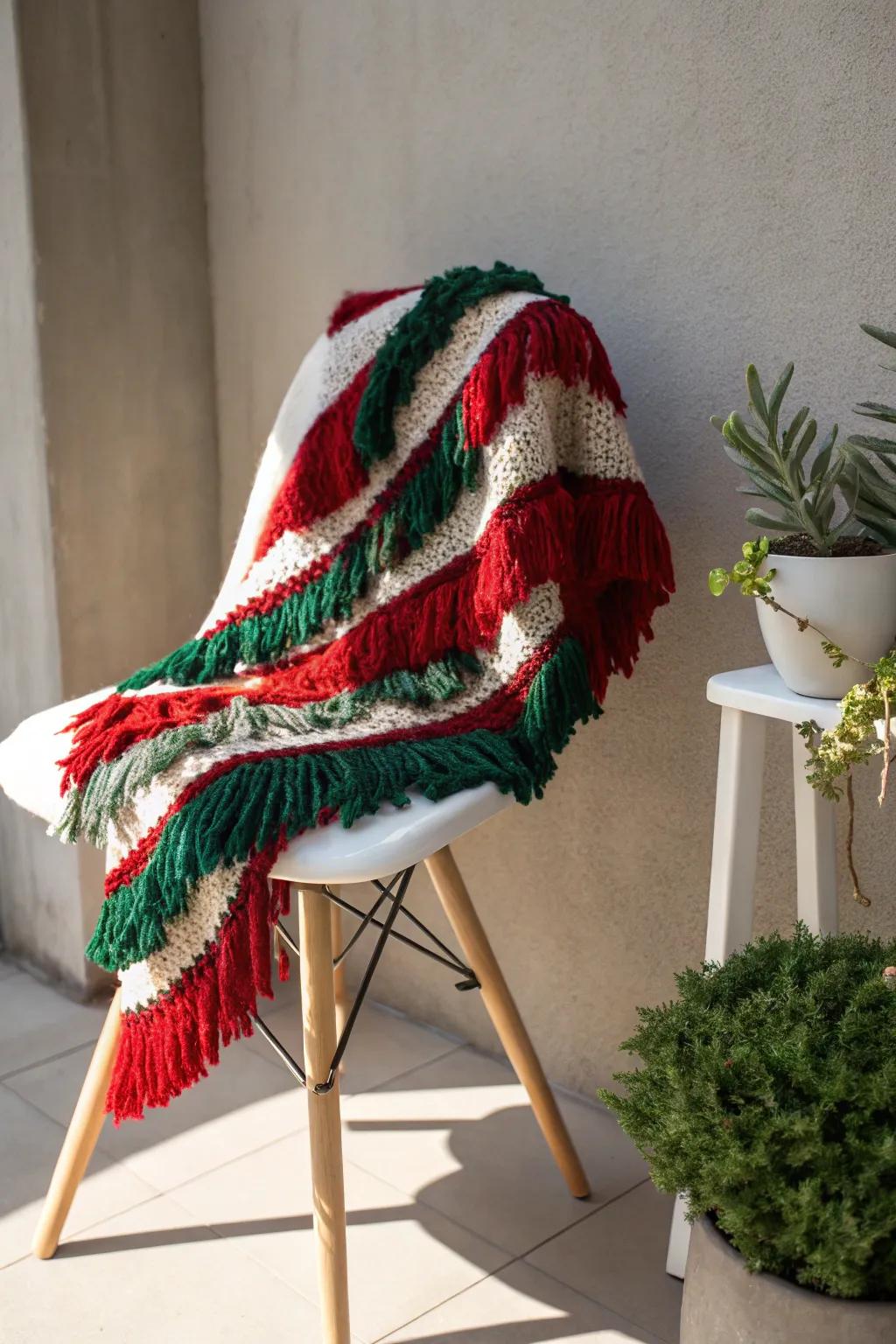Embrace the festive spirit with bohemian flair — the ultimate Christmas sweater with colorful fringe!