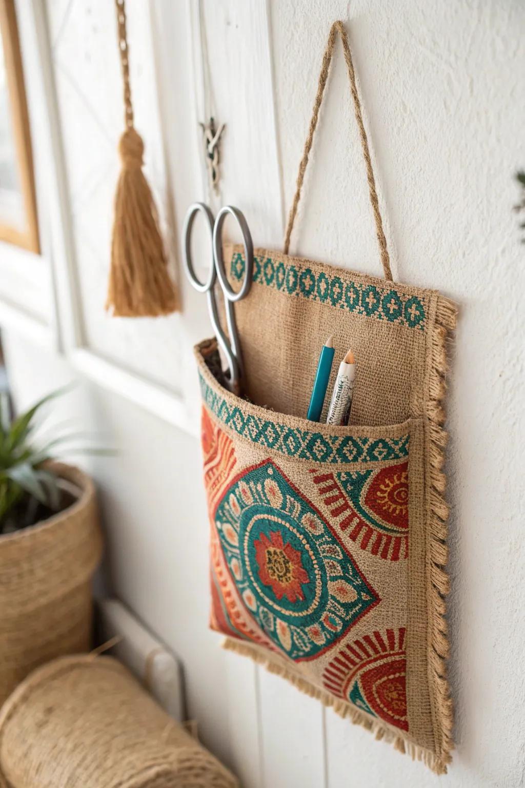 Transform your crafting space with this chic wall art pocket—where functionality meets artistic flair.