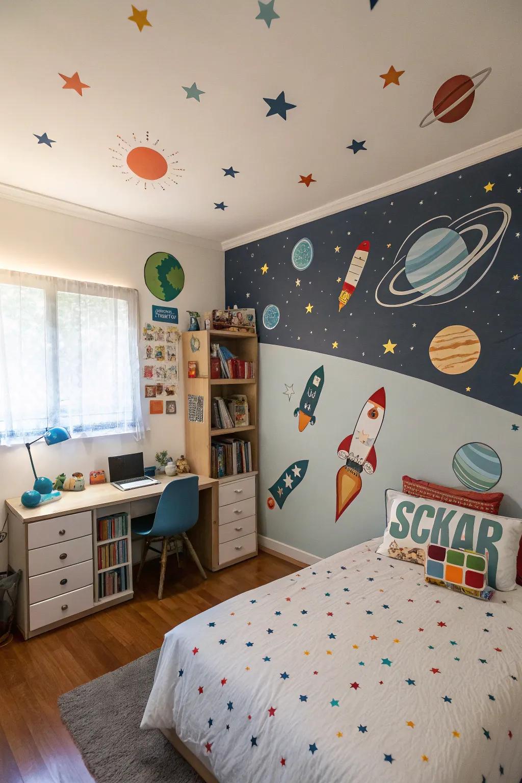 Create a playful atmosphere in kids' rooms with vinyl decor.