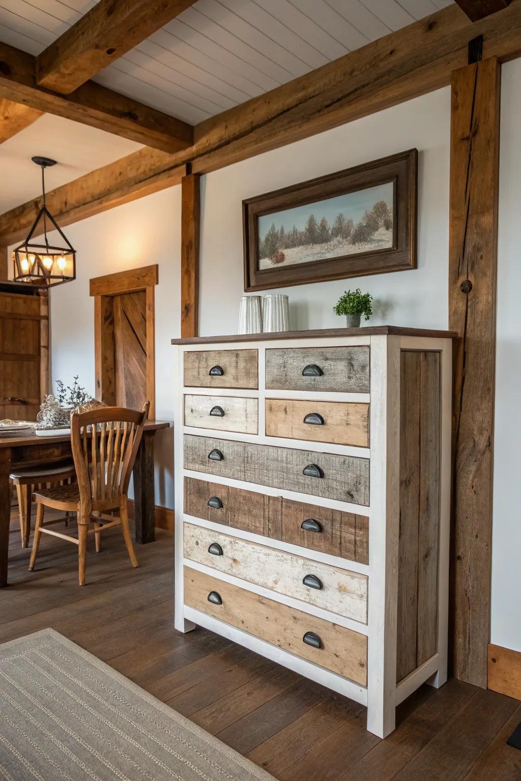 Barnwood offers rustic charm and sustainability.