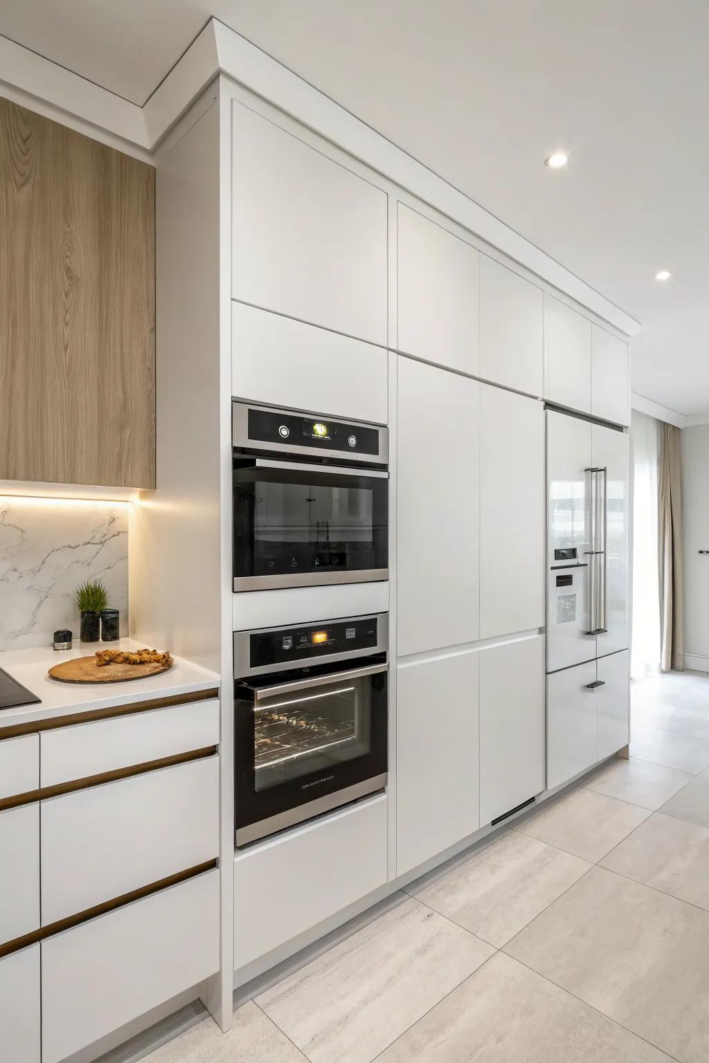 Sleek and minimalist double oven integration