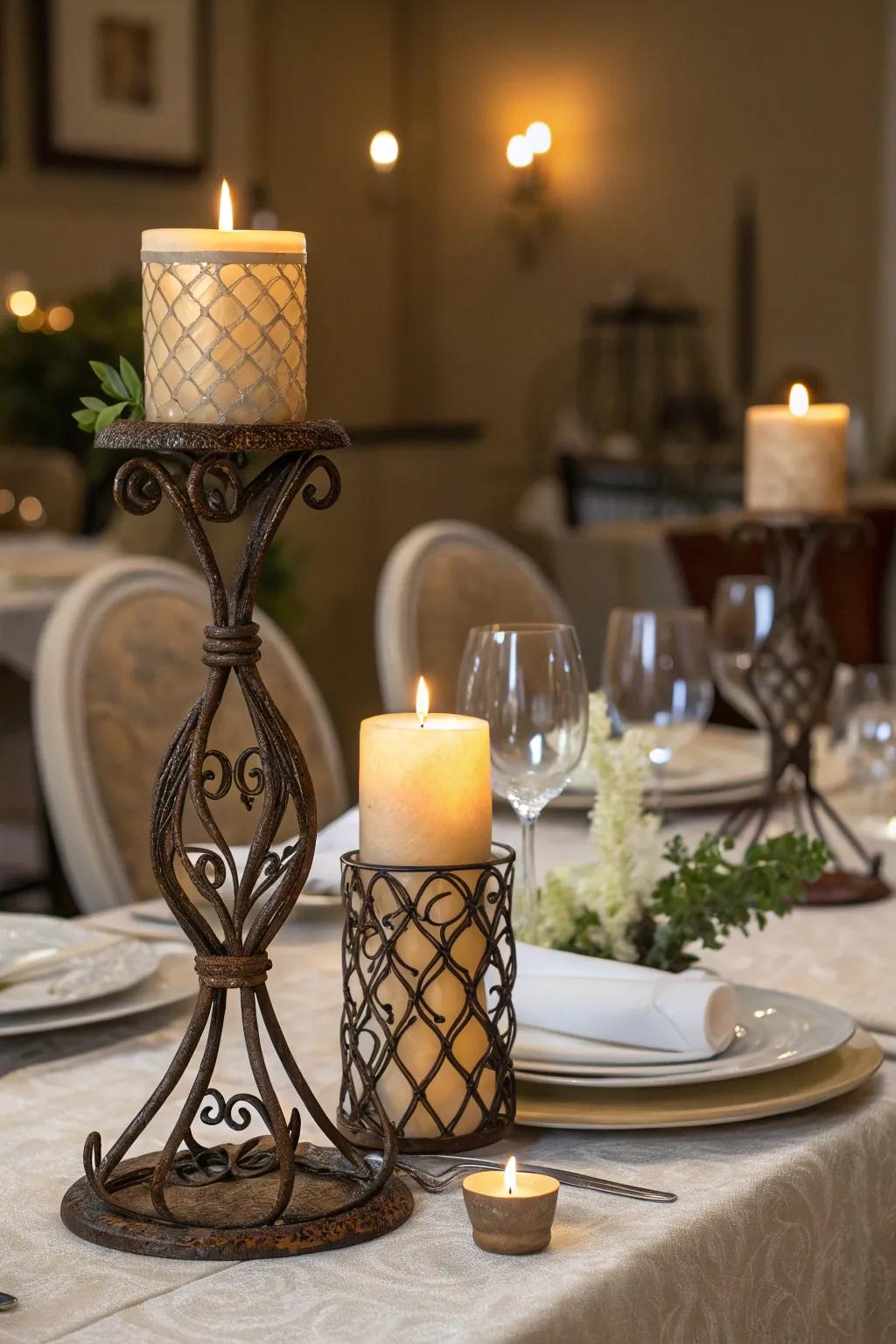 Decorative candle holders that enhance any table.