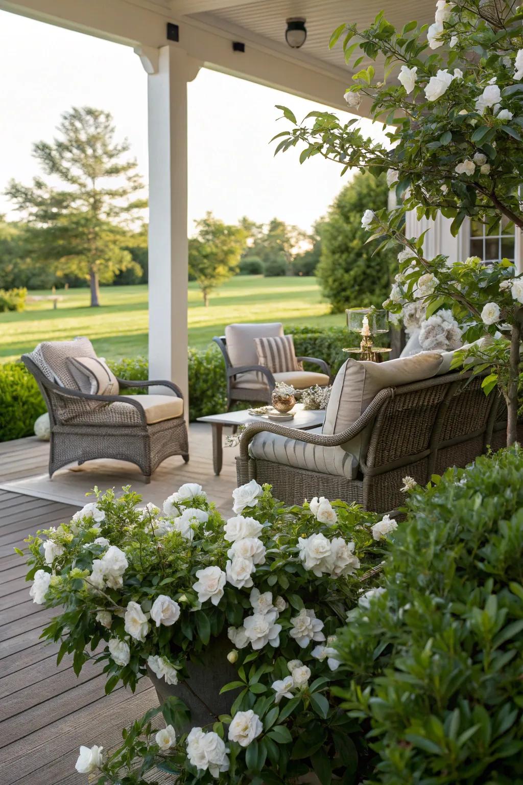 Elevate your outdoor spaces with the beauty and fragrance of gardenias.