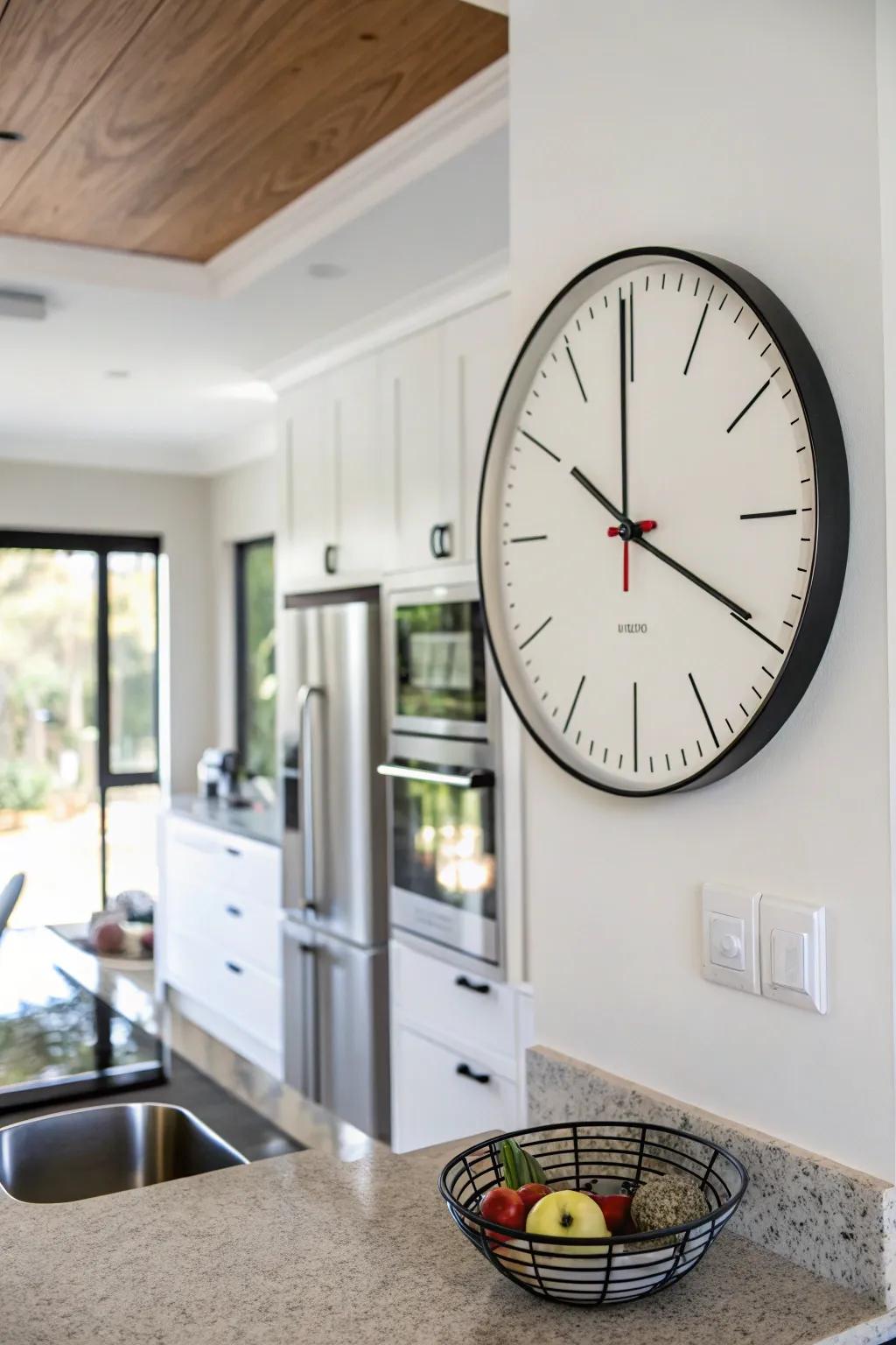 Keep time stylishly with a modern wall clock.