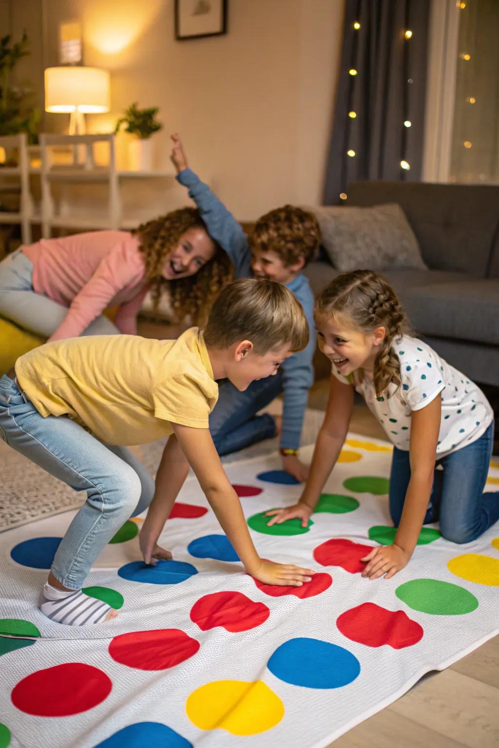 A fun and challenging Twister tournament in progress.