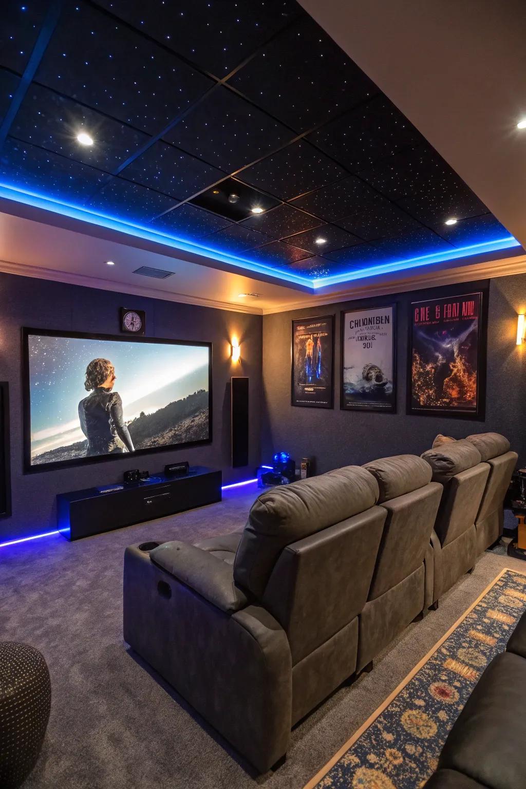 Bring the theater experience home with LED lighting.