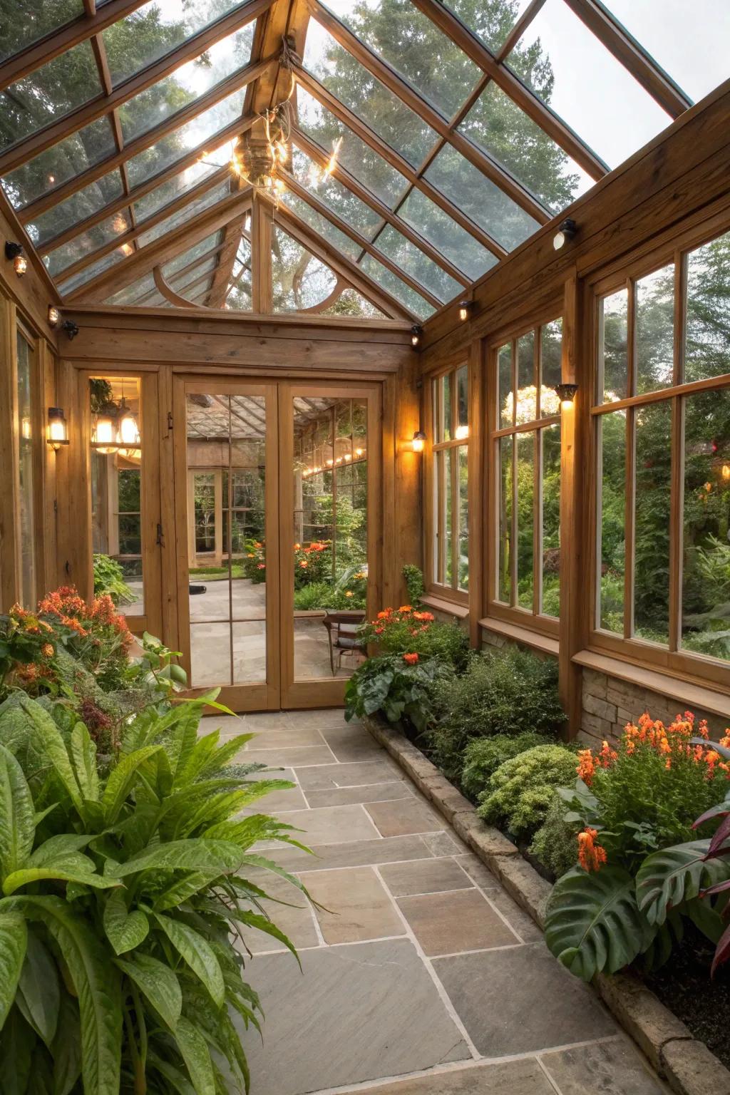 Use mirrors to enhance space and light in your orangery.