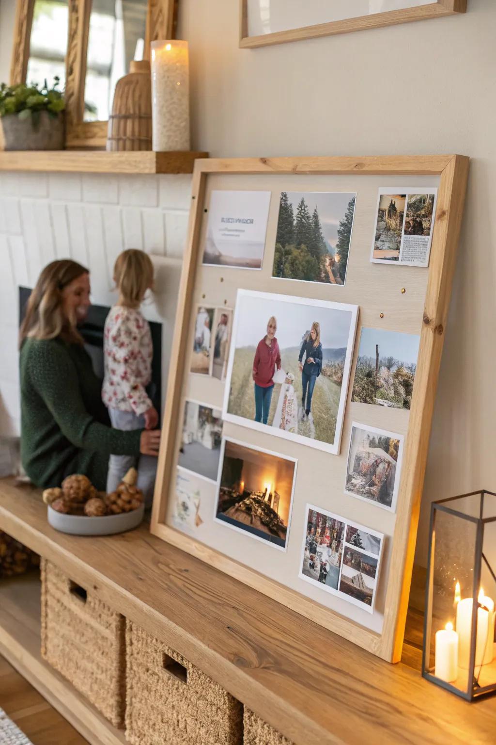 A heartwarming vision board celebrating family and home.