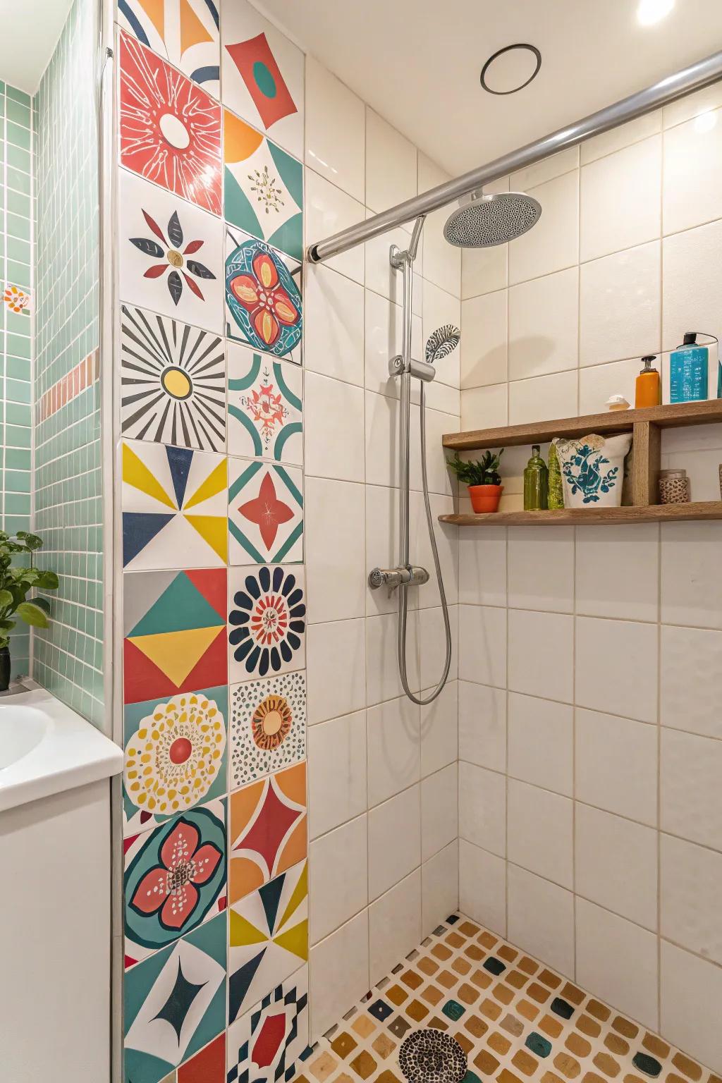 Tile stickers offer an easy and stylish update for existing tiles.