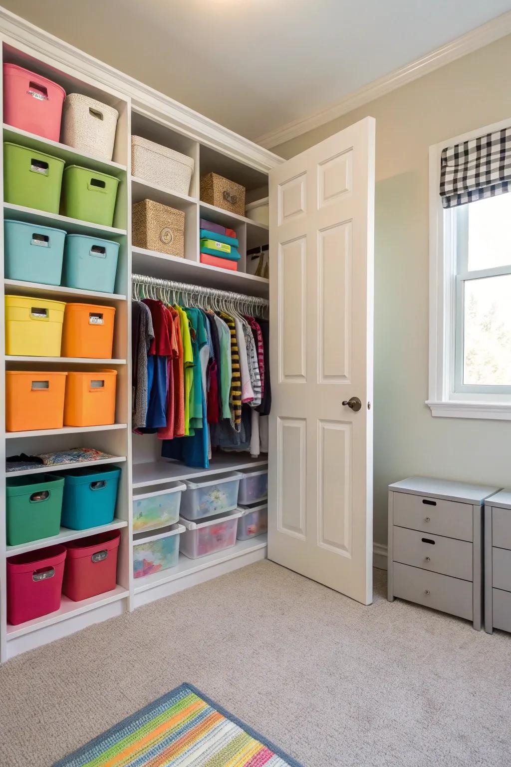 Flexible closet systems adapt to growing storage needs.