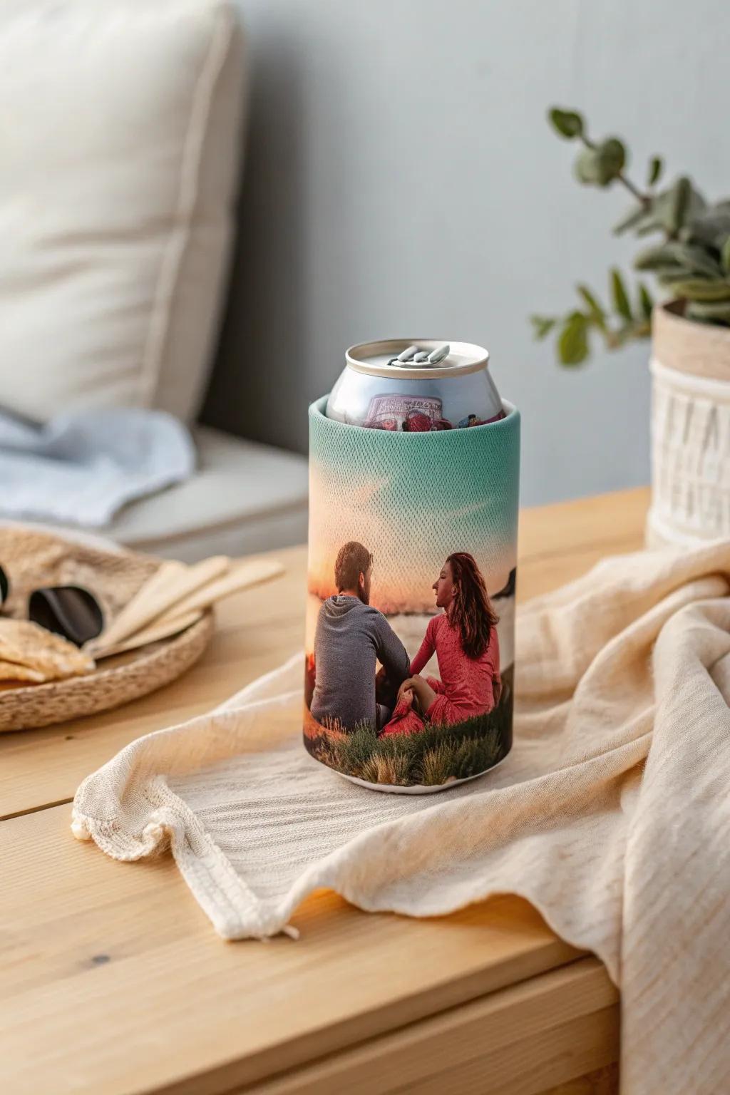 Capture your memories in style with DIY photo koozies – where every sip brings a smile!