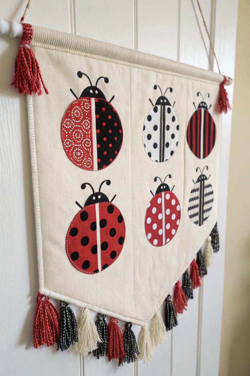 Add a whimsical touch to your space with a stunning ladybug fabric banner—where simplicity meets vibrant creativity.