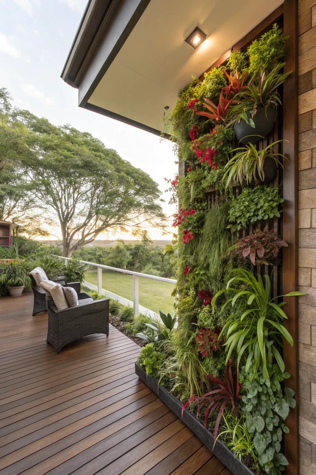 Enhance your lanai with a vertical garden.