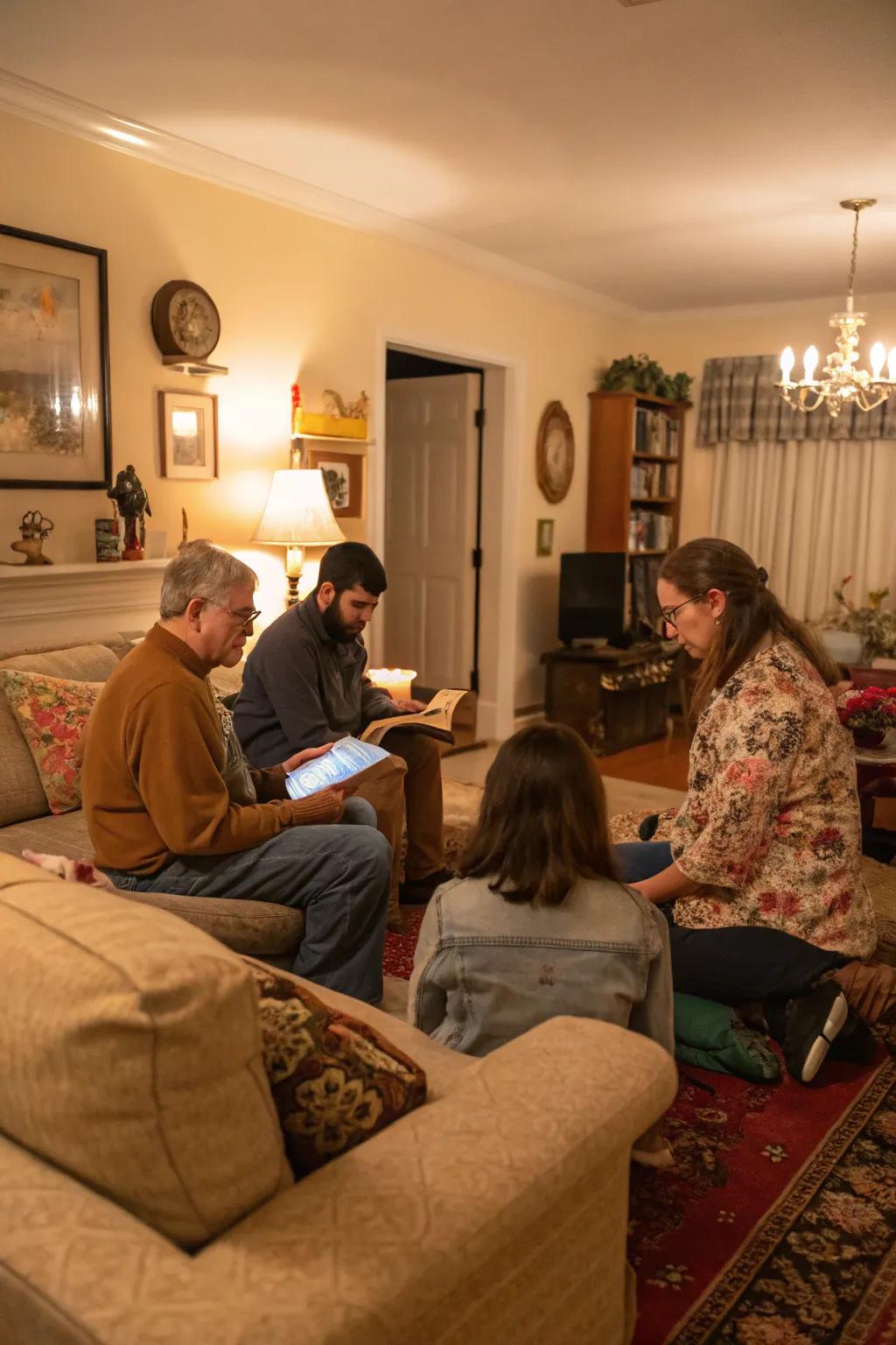 A storytelling session bringing laughter and nostalgia.