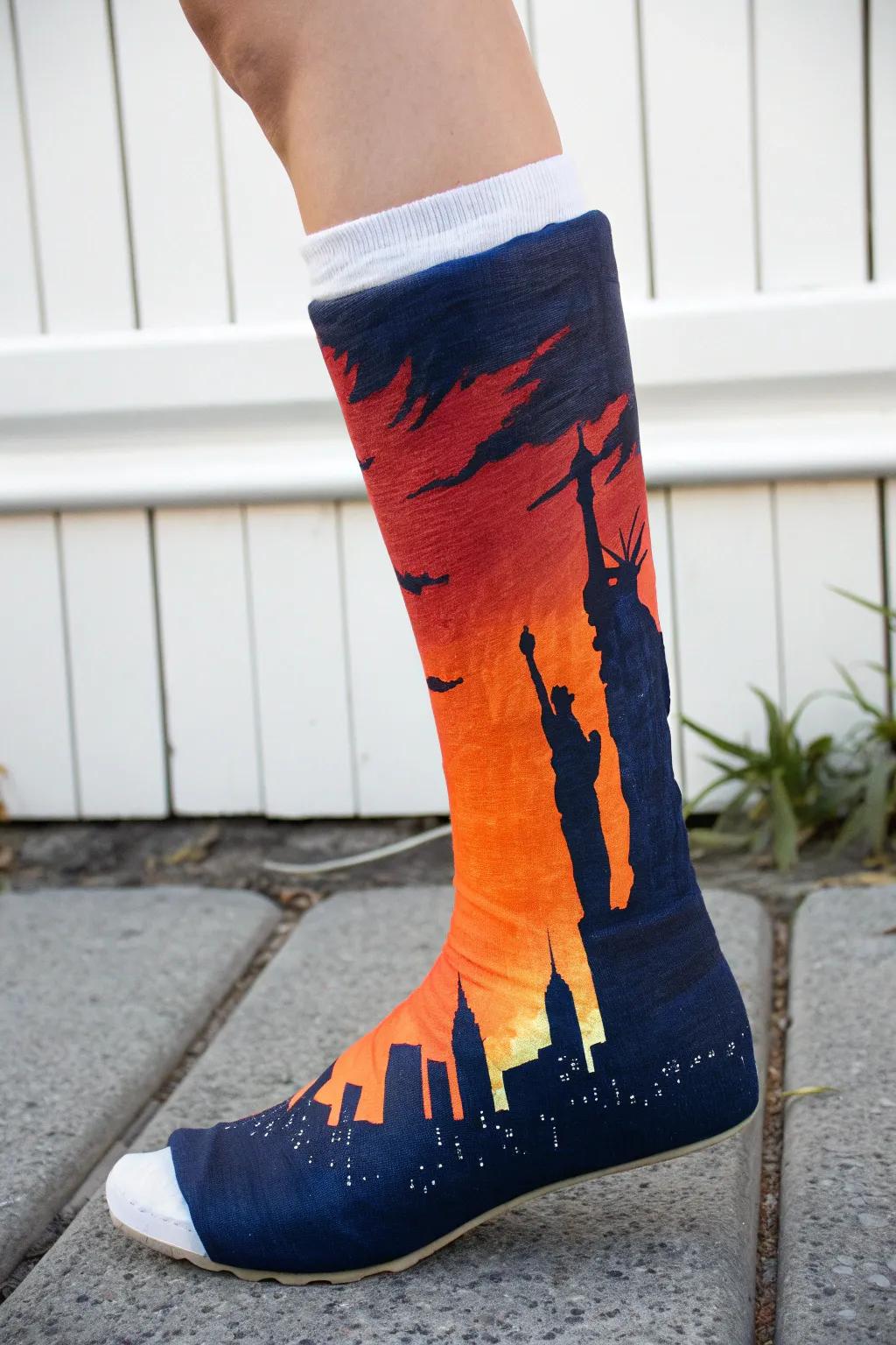 Carry your favorite city with you: a stunning skyline silhouette transforms a simple cast into a work of art.