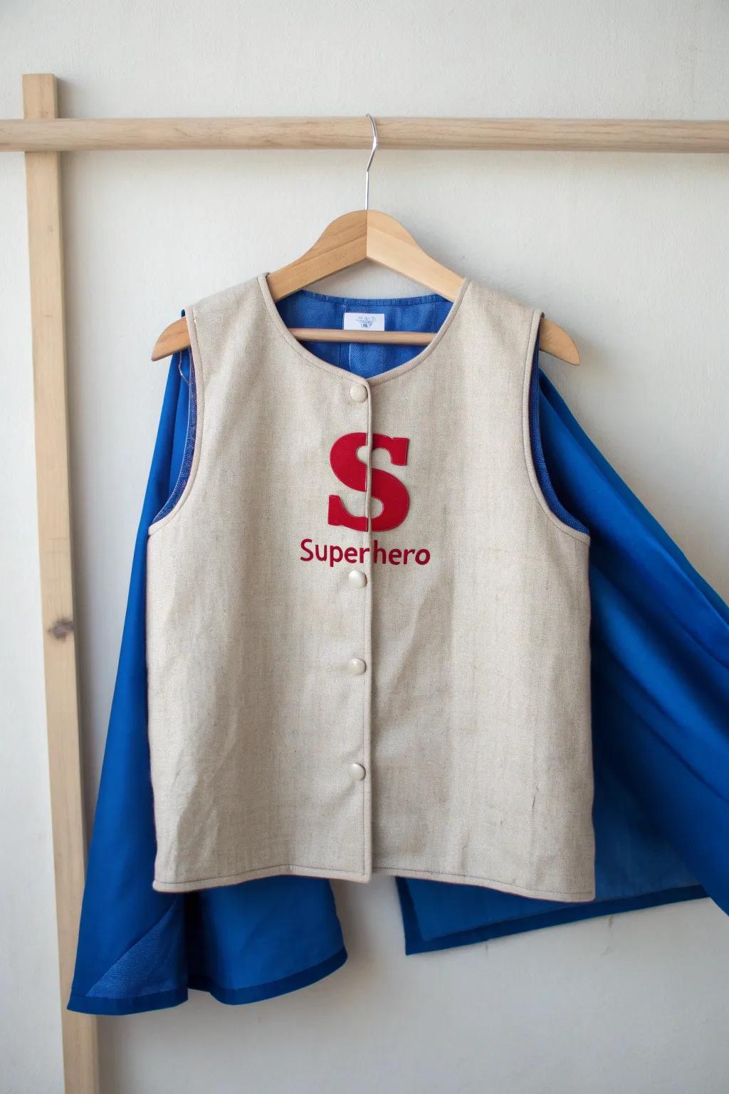 Unleash Their Inner Superhero: A minimalist vest with a bold 'S' for super learning adventures!