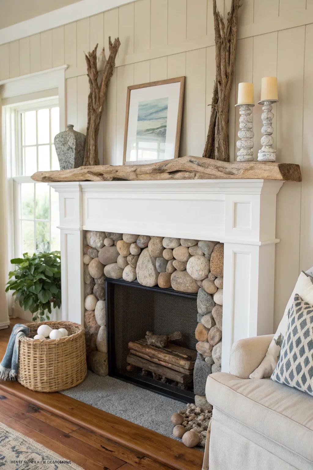 Bring the outdoors in with natural elements on your mantel.