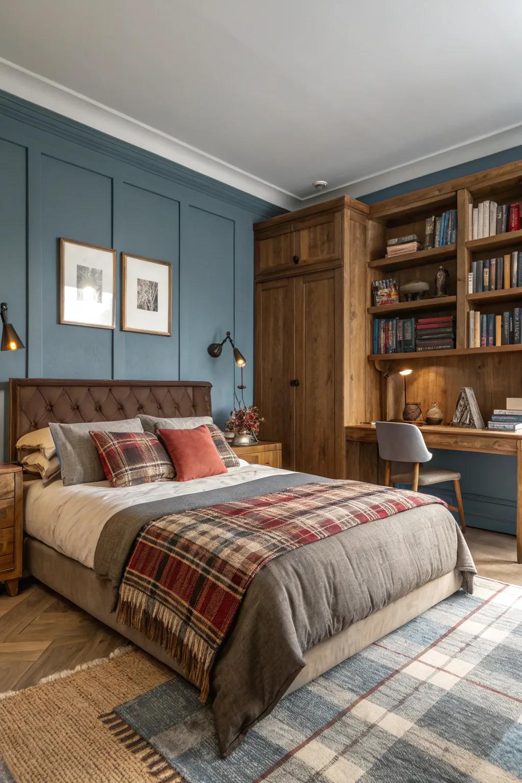 Layered textures add warmth and comfort to this inviting bedroom.