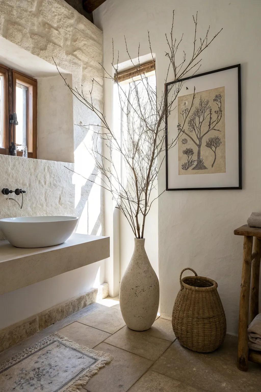 A minimalist bathroom with thoughtfully chosen decor.