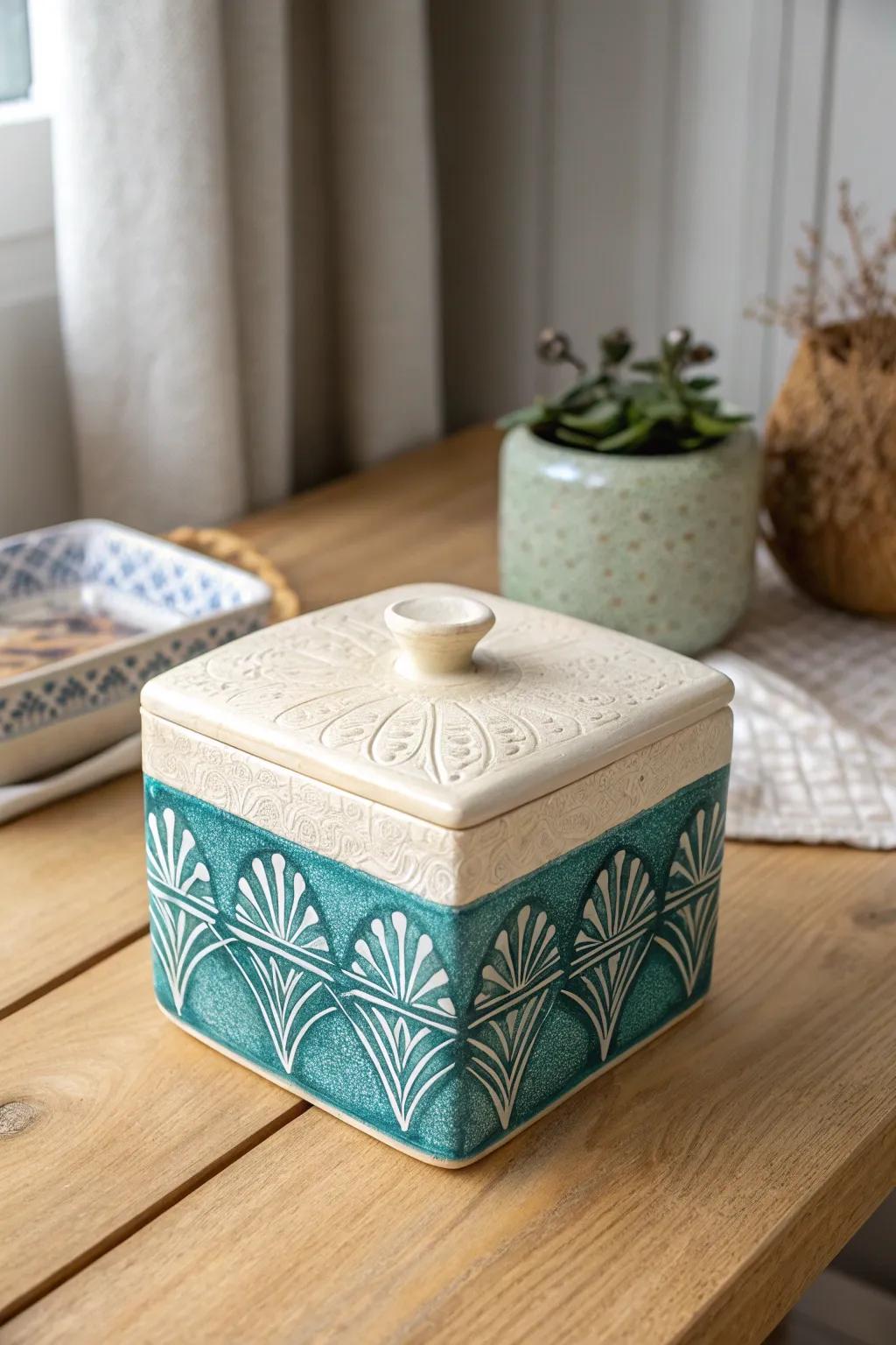 Elegance in Simplicity: This handcrafted ceramic box is the perfect keepsake for a memorable birthday celebration.