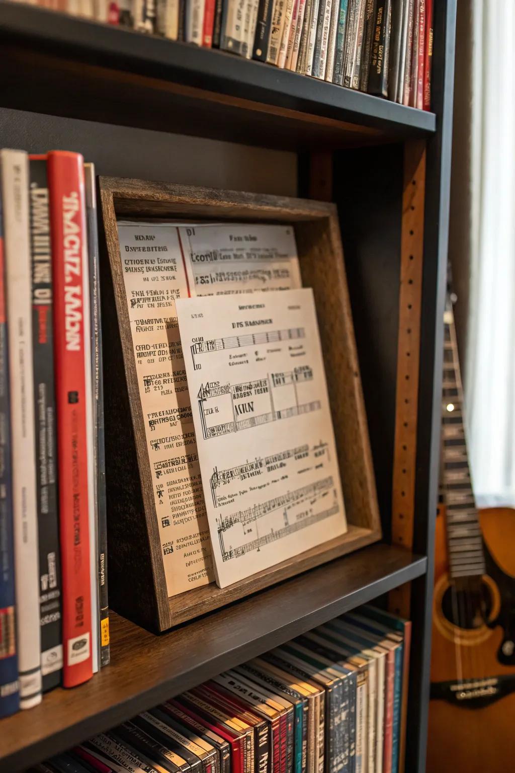 A musical memory shadow box for music lovers.