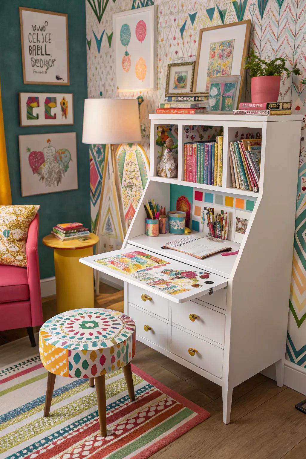 Make a statement with a Murphy desk that doubles as artwork.