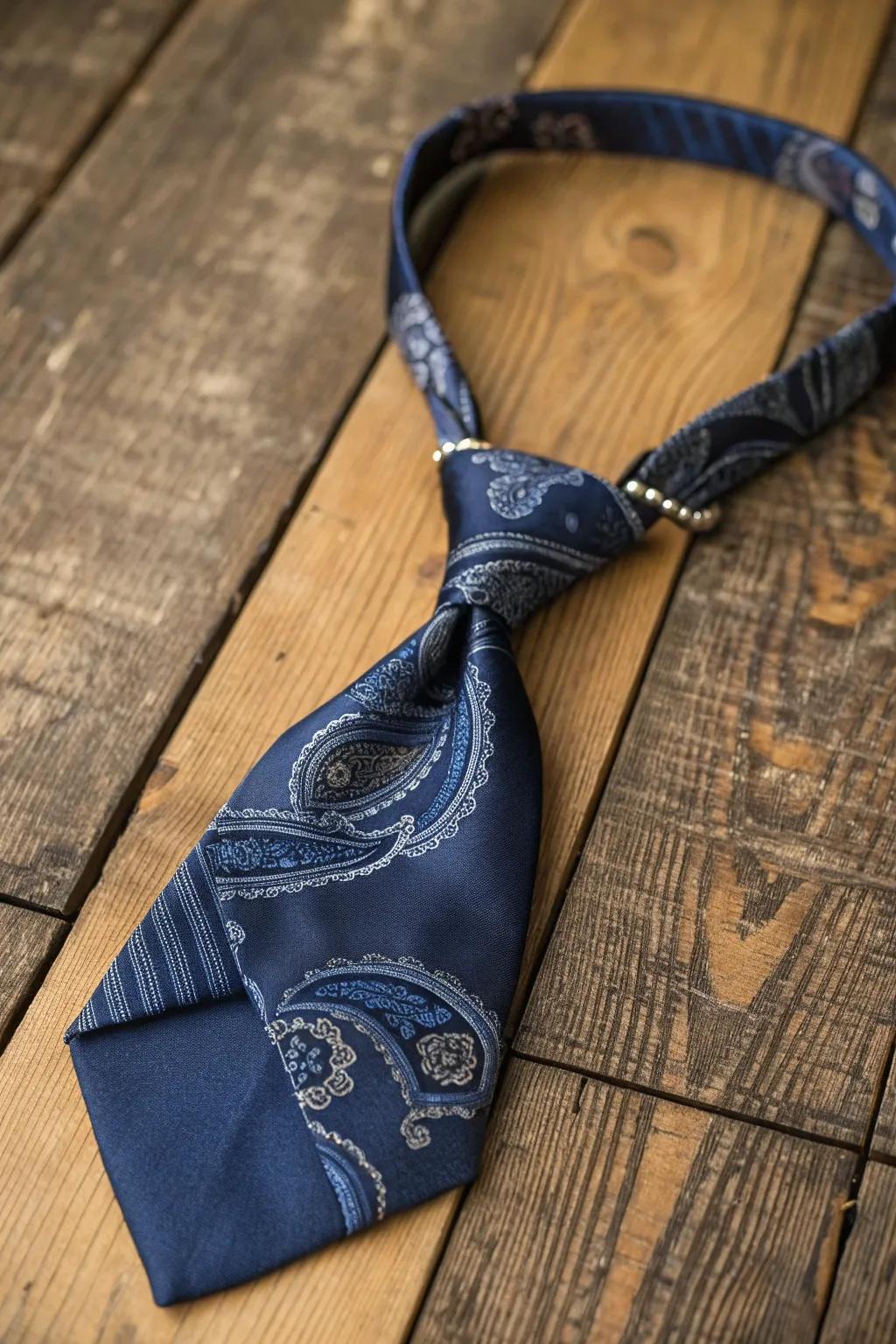 Elevate your style with a handcrafted necktie necklace – where art meets elegance.
