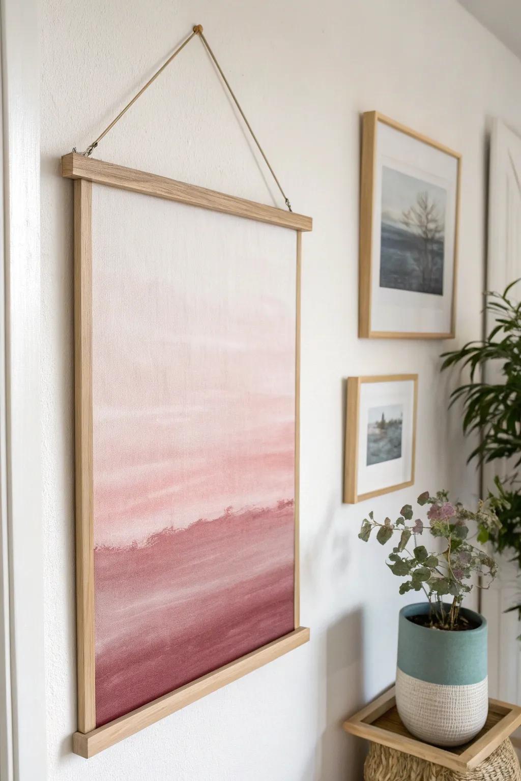 Add a touch of nostalgia to your decor with this vintage-inspired ombre canvas. Perfectly blending old-world charm with modern minimalism.