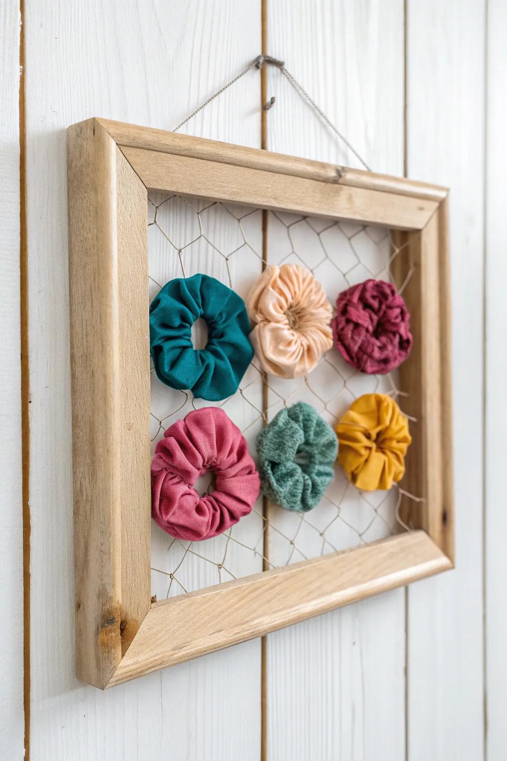 Transform old frames into stunning hair accessory displays for a chic and organized look!