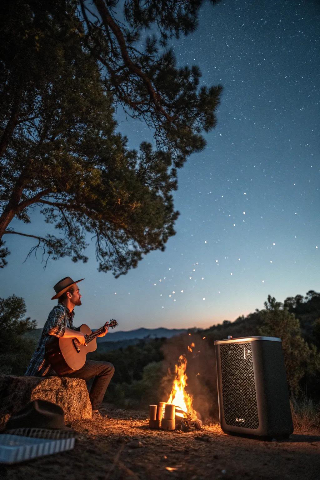 Enjoy your favorite tunes with a weatherproof speaker outdoors.