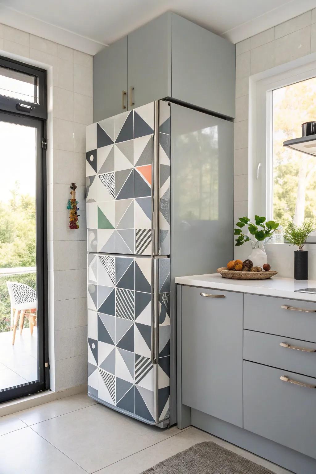 Geometric patterns add a contemporary twist to your kitchen.