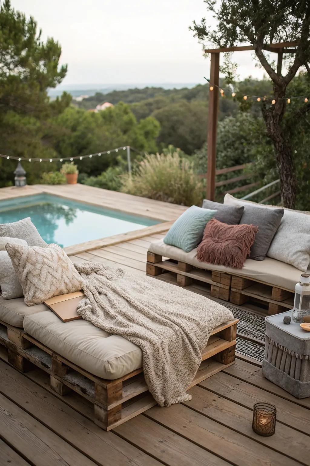 Create a cozy nook for personal relaxation on your deck.