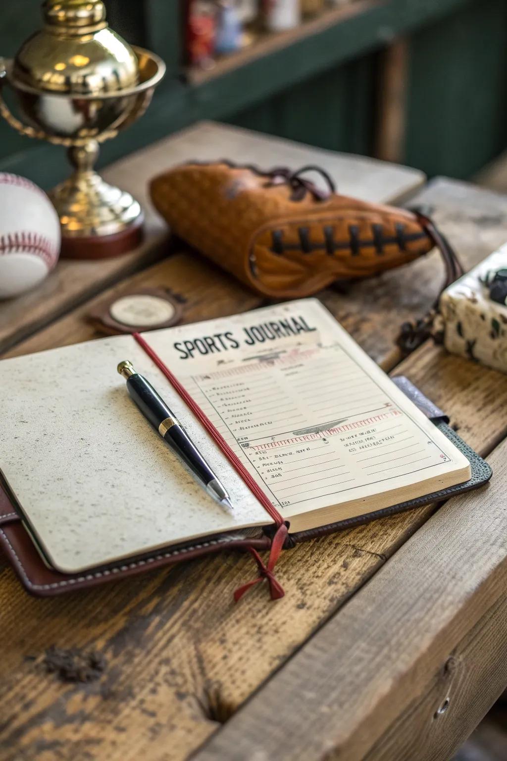 Capture every memorable moment with this handcrafted sports journal, perfect for preserving your child's game-day triumphs.