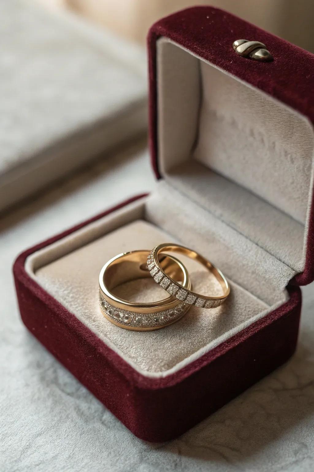 Celebrate your love story with couple's matching rings.