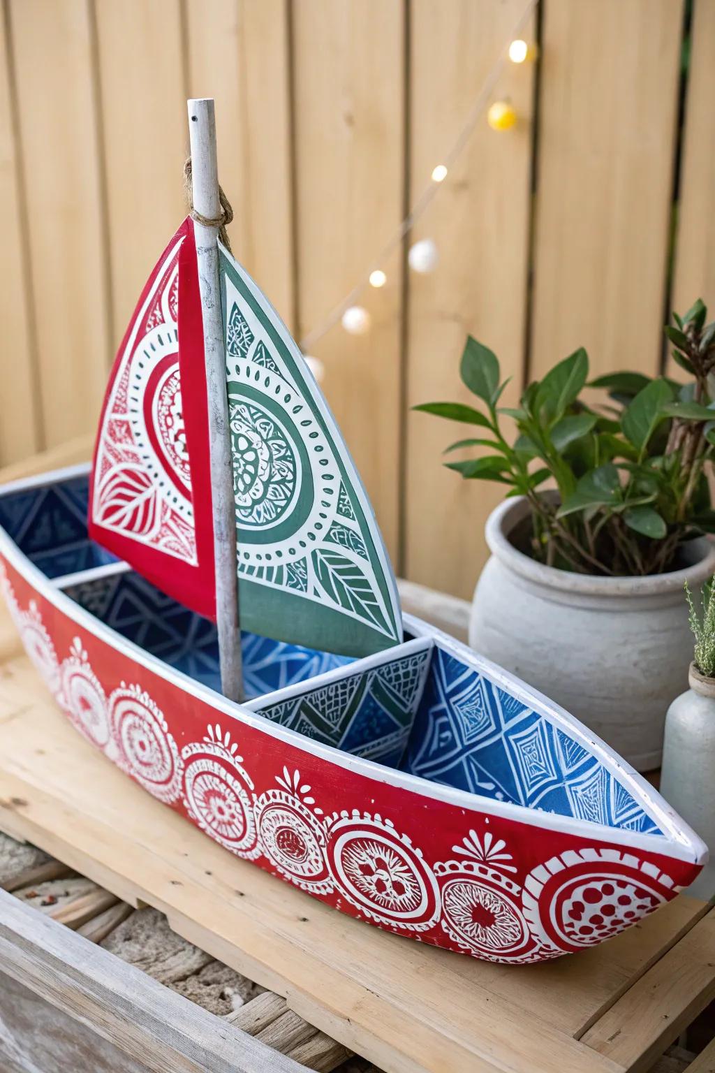 Sail into sustainability with this chic upcycled bottle boat, where creativity meets eco-friendly elegance.