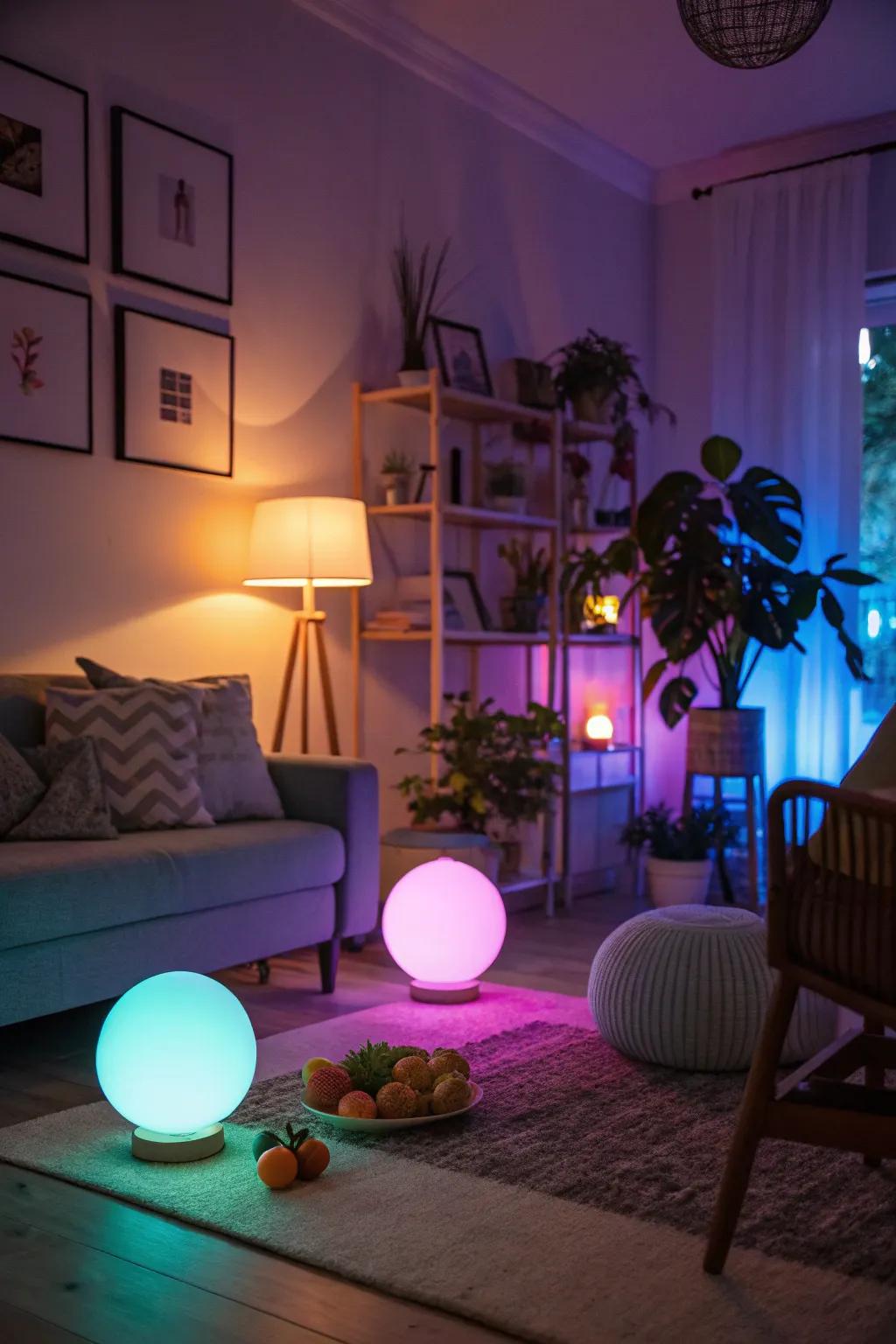 Mood lighting options can add ambiance and creativity to your photography room.