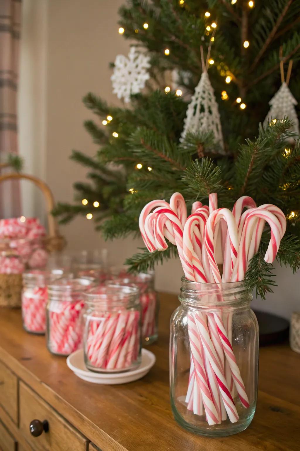 Candy canes add a sweet and nostalgic touch to your decor.