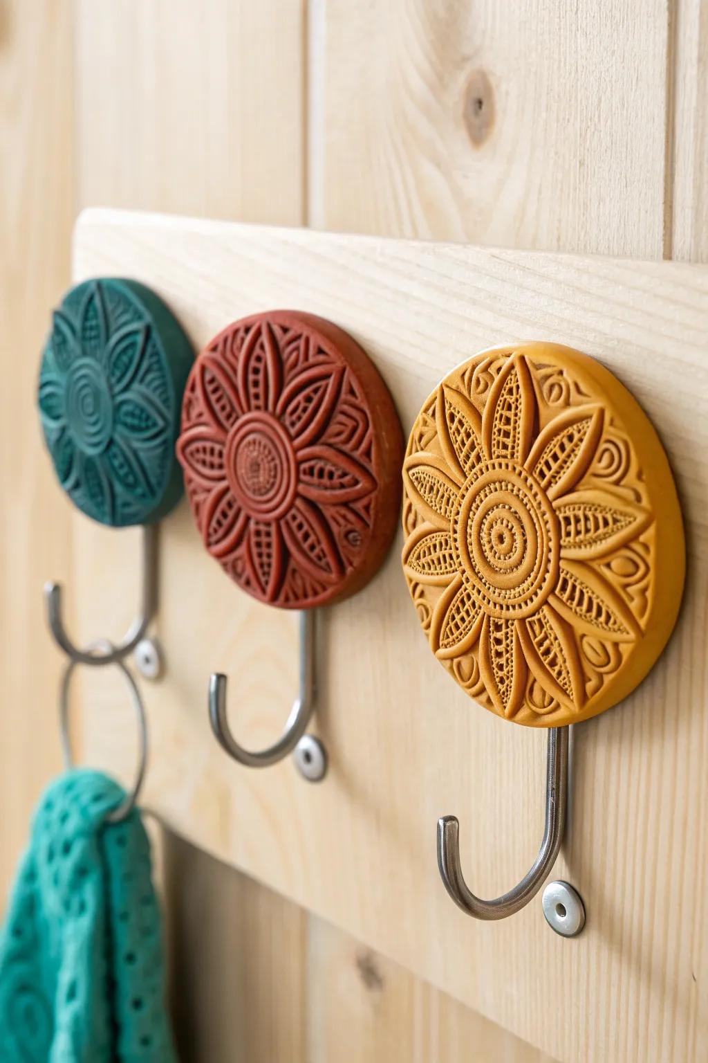 Transform your space with textured wall hooks: where functionality meets art.