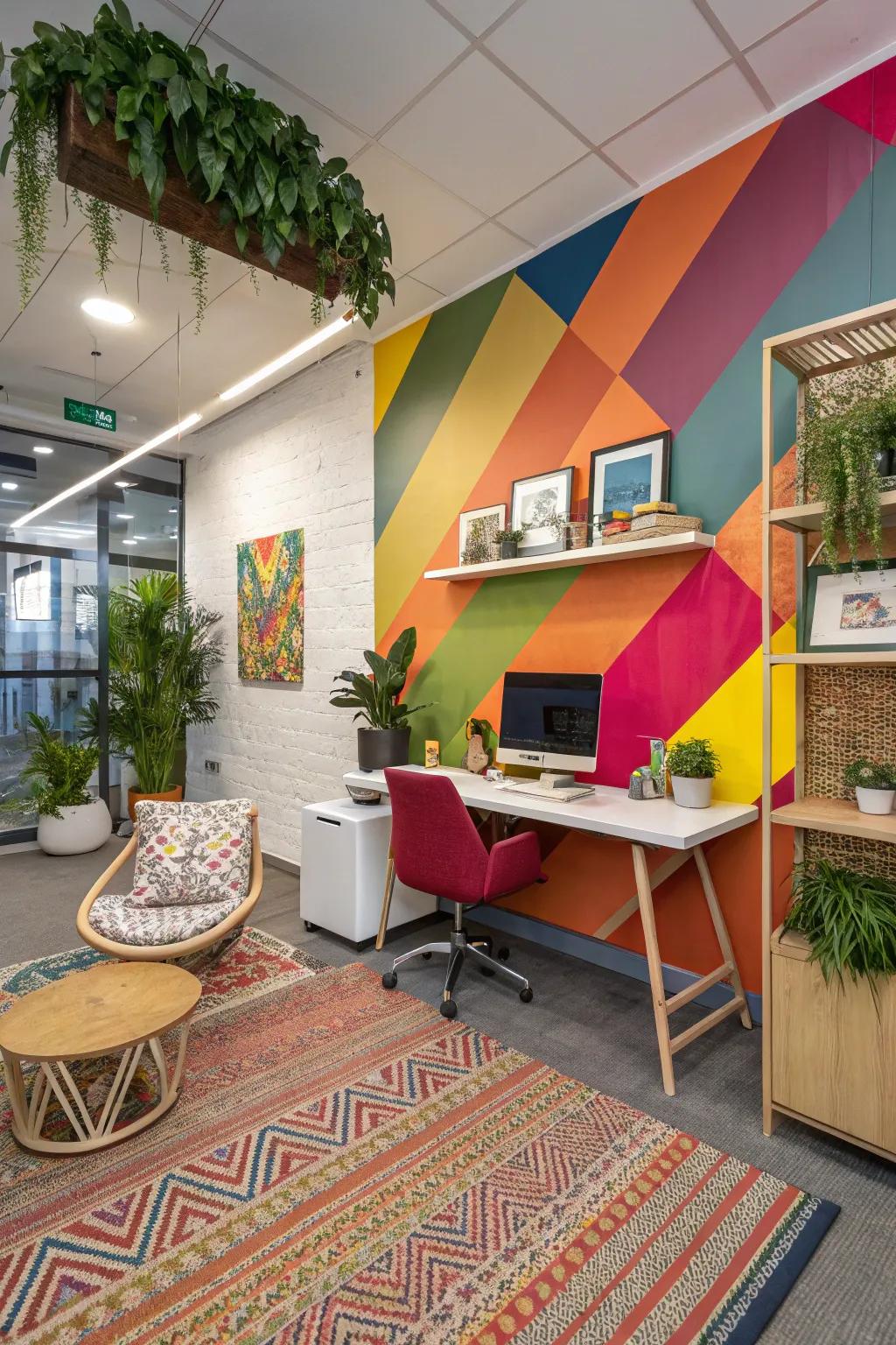 A splash of color can invigorate and personalize your office space.