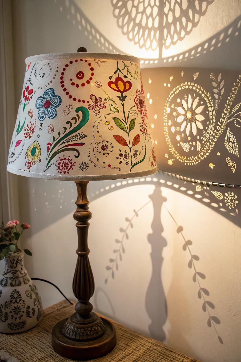 Illuminate your space with personalized puffy paint lampshades.