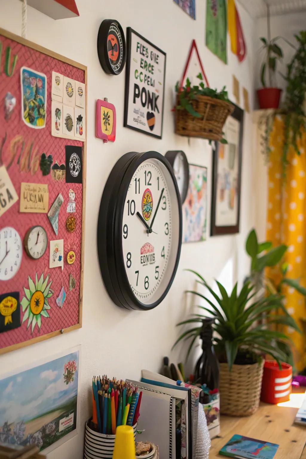 Tell time with style using a punk patch wall clock.